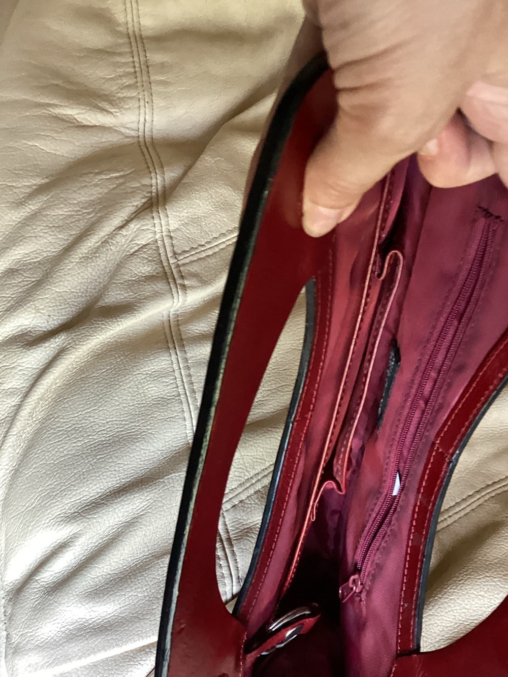 Pelle Studio Red Cutout Handle Clutch - Picture 2 of 3